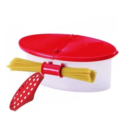 Caserola cu strecuratoare pentru preparare paste la microunde