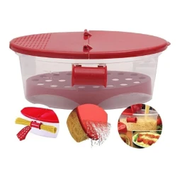 Caserola cu strecuratoare pentru preparare paste la microunde