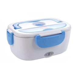Caserola pentru Mancare Incalzire Electrica Capacitate 1.5L cu 2 Compartimente la priza 220V ALBASTRU