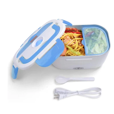 Caserola pentru Mancare Incalzire Electrica Capacitate 1.5L cu 2 Compartimente la priza 220V ALBASTRU