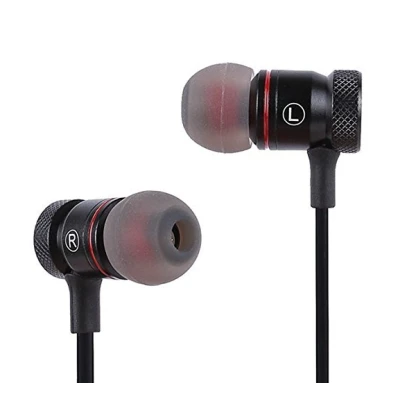 Casti audio Bluetooth sport stereo cu suport magnetic rosu auriu