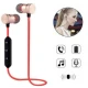 Casti audio Bluetooth sport stereo cu suport magnetic rosu auriu
