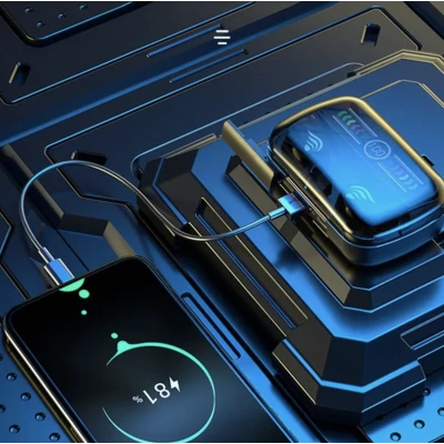 Casti bluetooth M27 cu afisaj digital