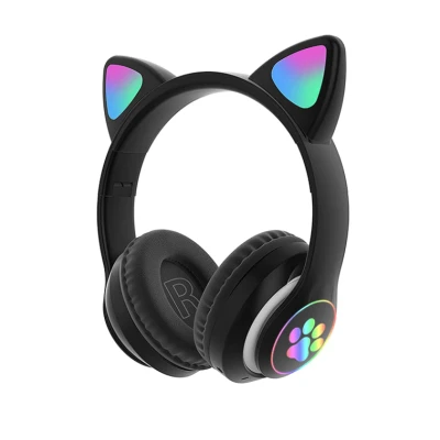Casti Bluetooth Telefon Pliabile Model Pisica Hi-Fi LED