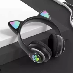 Casti Bluetooth Telefon Pliabile Model Pisica Hi-Fi LED