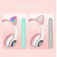 Casti Bluetooth Telefon Pliabile Model Pisica Hi-Fi LED
