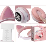 Casti fara fir pentru copii RD B450 Bluetooth design urechi pisica