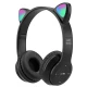 Casti Wireless copii urechi pisica P47M bluetooth handsFree hifi bass stereo LED