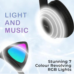 Casti Wireless copii urechi pisica P47M bluetooth handsFree hifi bass stereo LED