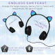Casti Wireless copii urechi pisica P47M bluetooth handsFree hifi bass stereo LED