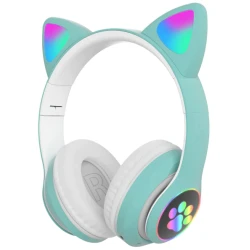 Casti wireless VZV-23M cu urechi de Pisica bluetooth 5.0 Verde