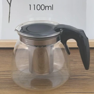 Ceainic 1100 ml din sticla termorezistenta filtru infuzor