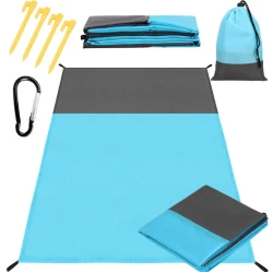 UB Cearsaf de plaja cu geanta de transport 200x210cm albastru gri