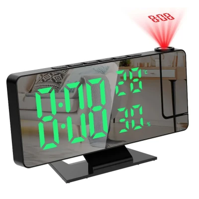 Ceas de masa DS 3718LW afisaj si proiectie efect oglinda alarma temperatura umiditate