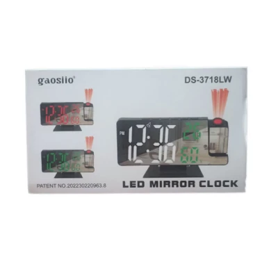 Ceas de masa DS 3718LW afisaj si proiectie efect oglinda alarma temperatura umiditate