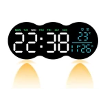 Ceas de masa sau perete digital LED 2808 cu lumina ambientala calda si functie de numaratoare inversa