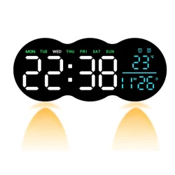 Ceas de masa sau perete digital LED 2808 cu lumina ambientala calda si functie de numaratoare inversa
