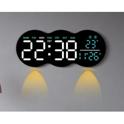 Ceas de masa sau perete digital LED 2808 cu lumina ambientala calda si functie de numaratoare inversa