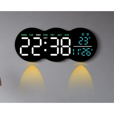 Ceas de masa sau perete digital LED 2808 cu lumina ambientala calda si functie de numaratoare inversa