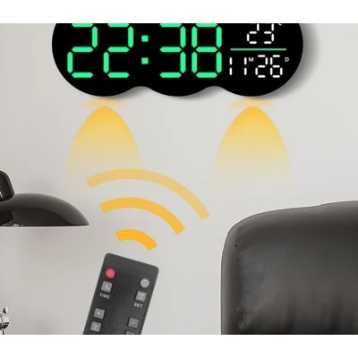 Ceas de masa sau perete digital LED 2808 cu lumina ambientala calda si functie de numaratoare inversa