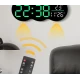 Ceas de masa sau perete digital LED 2808 cu lumina ambientala calda si functie de numaratoare inversa