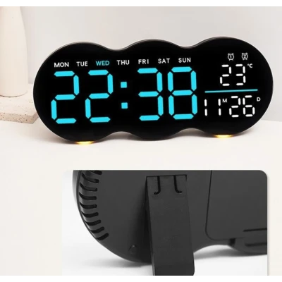 Ceas de masa sau perete digital LED 2808 cu lumina ambientala calda si functie de numaratoare inversa