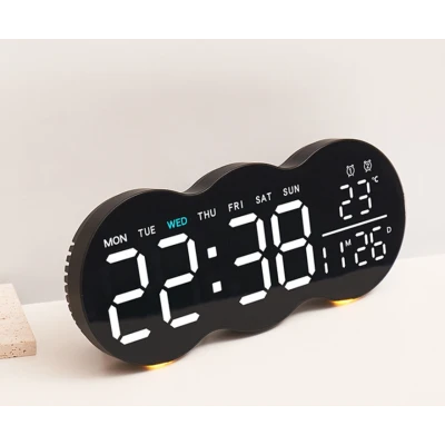 Ceas de masa sau perete digital LED 2808 cu lumina ambientala calda si functie de numaratoare inversa