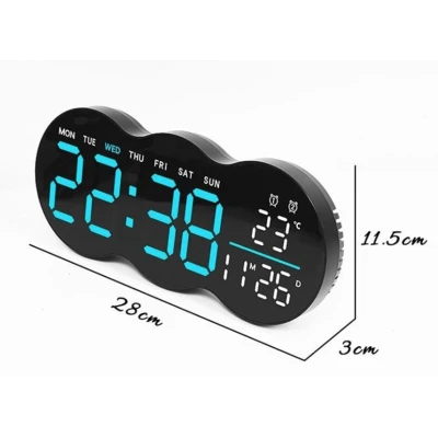 Ceas de masa sau perete digital LED 2808 cu lumina ambientala calda si functie de numaratoare inversa
