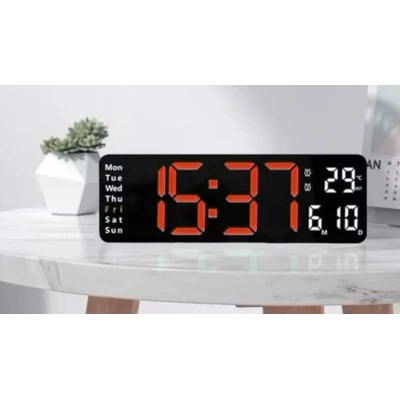 Ceas de perete / masa electronic RD A323 de 32cm afisaj portocaliu