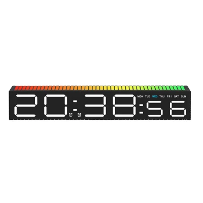 Ceas decorativ ecran LED RGB functie de captare a sunetului afisare ora alarma 3 niveluri de reglare a luminozitatii