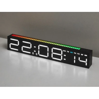Ceas decorativ ecran LED RGB functie de captare a sunetului afisare ora alarma 3 niveluri de reglare a luminozitatii