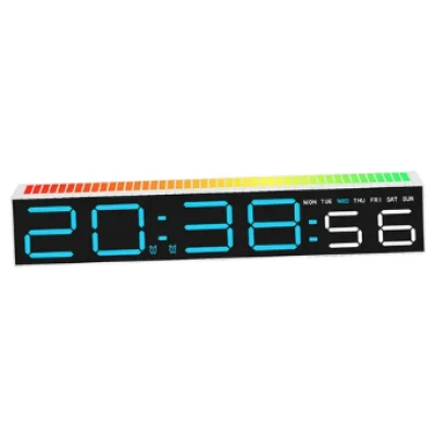 Ceas decorativ ecran LED RGB functie de captare a sunetului afisare ora alarma 3 niveluri de reglare a luminozitatii