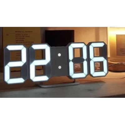 UB Ceas digital de birou 3D afisaj data ora si temperatura GH 8018 AFISAJ PORTOCALIU