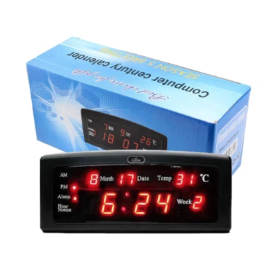 Ceas digital de masa 909-A LED cu alarma si termometru
