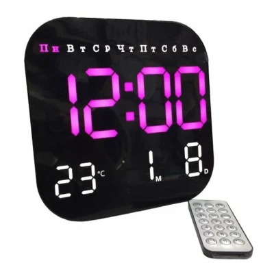 Ceas digital de perete 6650 calendar temperatura ora alarma cu telecomanda