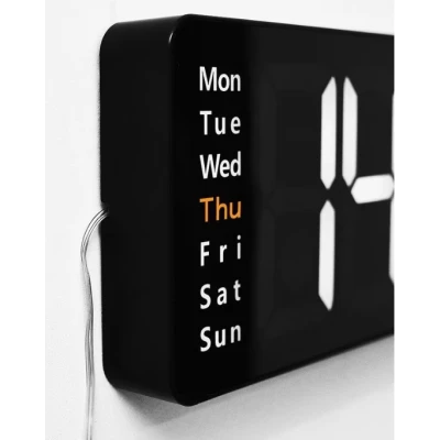 Ceas Digital de Perete RD AB6626 afisaj ALB Functie de Termometru Calendar Temporizator Alarma Dubla