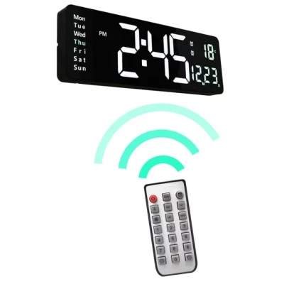 Ceas Digital de Perete RD AB6626 afisaj ALB Functie de Termometru Calendar Temporizator Alarma Dubla