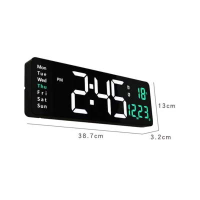 Ceas Digital de Perete RD AL6626 afisaj VERDE Functie de Termometru Calendar Temporizator Alarma Dubla