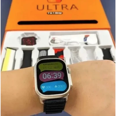 Ceas smartwatch ultra 3 cu 7 bratari culori diferite Ecran tactil HD