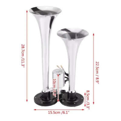 Claxon auto Camion cu 2 goarne 12V electrovalva inclusa