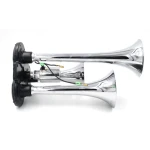 Claxon Auto Puternic 12V / 24V cu 3 Goarne Electrovalva Inclusa