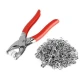Cleste rosu pentru capsat din metal cu capse incluse si manere antiaderente