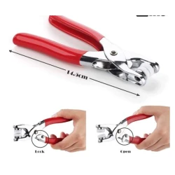 Cleste rosu pentru capsat din metal cu capse incluse si manere antiaderente