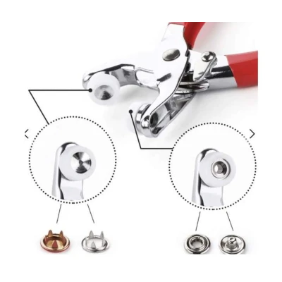Cleste rosu pentru capsat din metal cu capse incluse si manere antiaderente