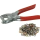 Cleste rosu pentru capsat din metal cu capse incluse si manere antiaderente