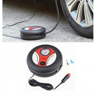 Compresor auto pentru anvelope masini si biciclete in forma de roata