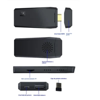 UB Consola Retro Tip Stick 10.000 de Jocuri Video Instalate 2 Controler Wireless HDMI USB wireless