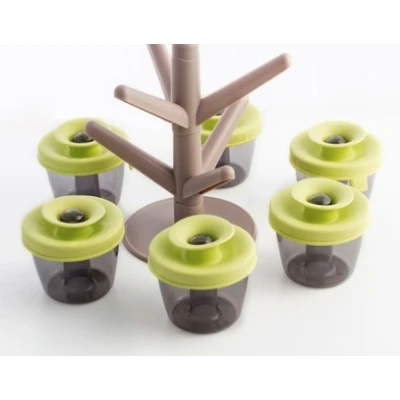 Copacel Spice Rack cu 6 recipiente pentru condimente + suport inclus