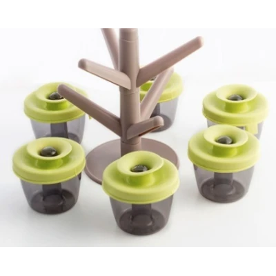 Copacel Spice Rack cu 6 recipiente pentru condimente + suport inclus
