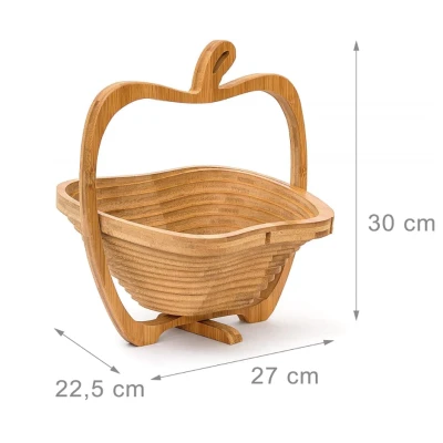 Cos de fructe pliabil in forma de mar din bambus